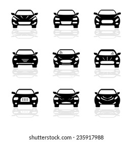 Car Icons Flat Style Grayscale Car Stock Vector (Royalty Free) 385805665