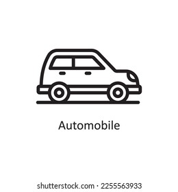 Automobile vector Outline Icon Design illustration. Car Accident Symbol on White background EPS 10 File