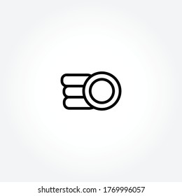 Automobile Wheel. Car Tire Icon On White Background