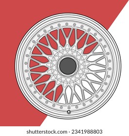 Automobile wheel disc. Technics and auto spare parts. Tuning. Parts store.