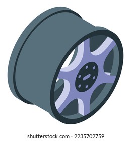 Automobile wheel icon isometric vector. Sport speed. Auto tuning