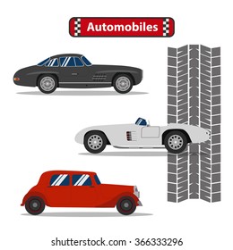 Automobiles cars design graphic vector