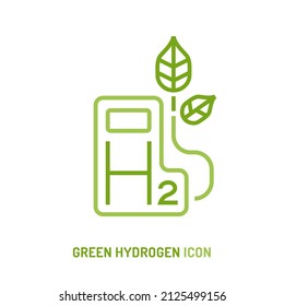 Automobiles with hydrogen motor sign. H2 fuel car. Ecological engine with zero emissions. Ecology, global warming, clean transportation. Editable vector illustration isolated on a white background.