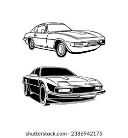 An automobile's vector outline drawing