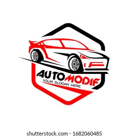 automodif car logo design vector