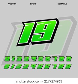 Automoive Sport Vector Racing Number Design Stock Vector (Royalty Free ...