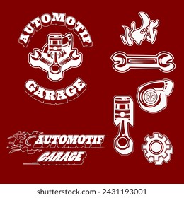 automotif badge logo a lot of elements automotif vector
