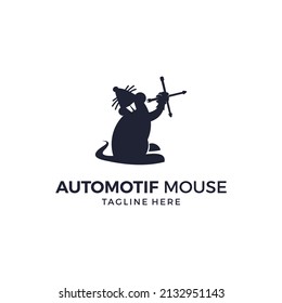 automotif with mouse concept logo