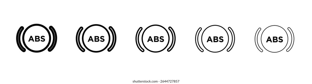 Automotive ABS icon flat illustration set logo