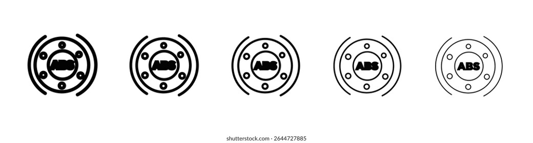 Automotive ABS icon flat illustration set logo