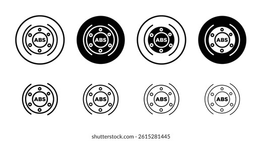 Automotive ABS icon Flat simple outline set