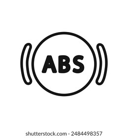 Automotive ABS icon linear vector graphics sign