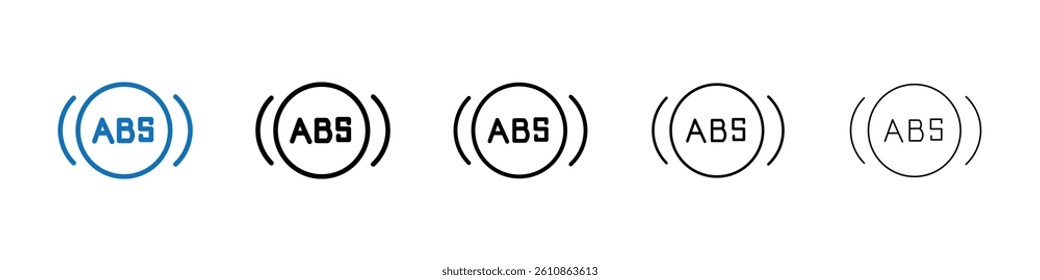 Automotive ABS icon Outline vector logo for web ui