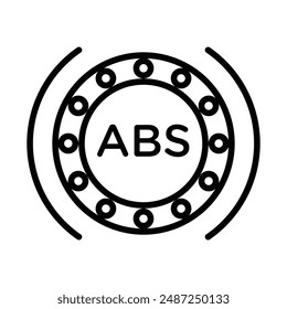 Marca de logotipo lineal ABS automotriz en blanco y negro