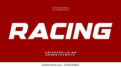 Automotive alphabet, bold italic sans serif letters, speed racing font for bright modern logo, emphasis headline, contemporary typography, modern typographic design. Vector typeset