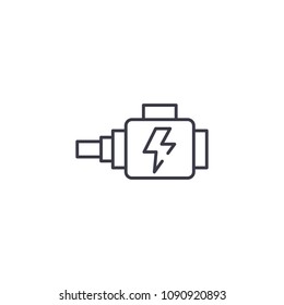 Automotive alternator linear icon concept. Automotive alternator line vector sign, symbol, illustration.