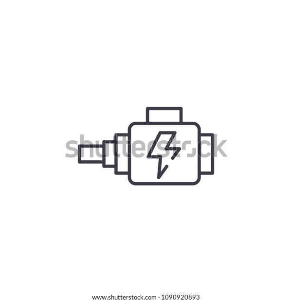 Automotive Alternator Linear Icon Concept Automotive Stock Vector ...