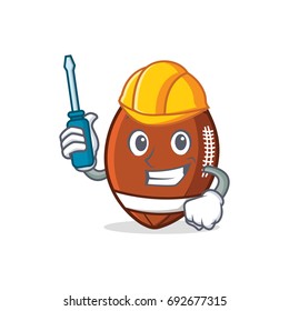 Automotive American football character cartoon
