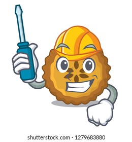 Automotive apple pie isolated in the mascot