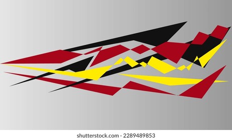Automotive art geometric stripe sticker. Truck or car or vehicle abstract stripes. Sharp spear of triangle lines.