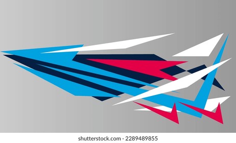 Automotive art geometric stripe sticker. Truck or car or vehicle abstract stripes. Sharp spear of triangle lines.