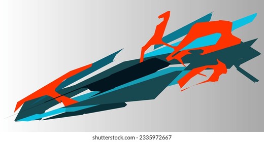 Automotive art geometric stripe sticker. Truck or car or vehicle abstract stripes. Sharp spear of triangle lines.