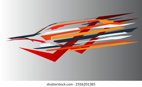 Automotive art geometric stripe sticker. Truck or car or vehicle abstract stripes. Sharp spear of triangle lines.