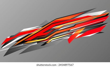 Automotive art geometric stripe sticker. Truck or car or vehicle abstract stripes. 