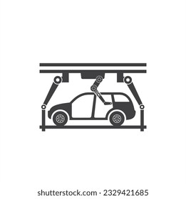 automotive assembly manufacturer, icon, vector art.