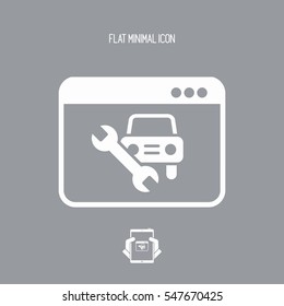 Automotive assistance services online - Vector flat icon