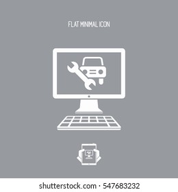 Automotive assistance services online - Vector flat icon