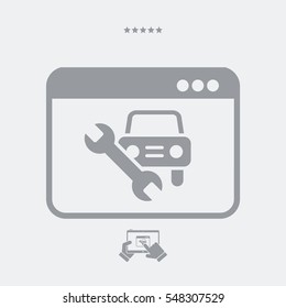 Automotive assistance services online - Vector flat icon