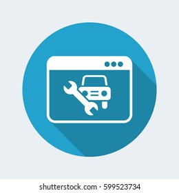 Automotive assistance services online - Vector flat icon