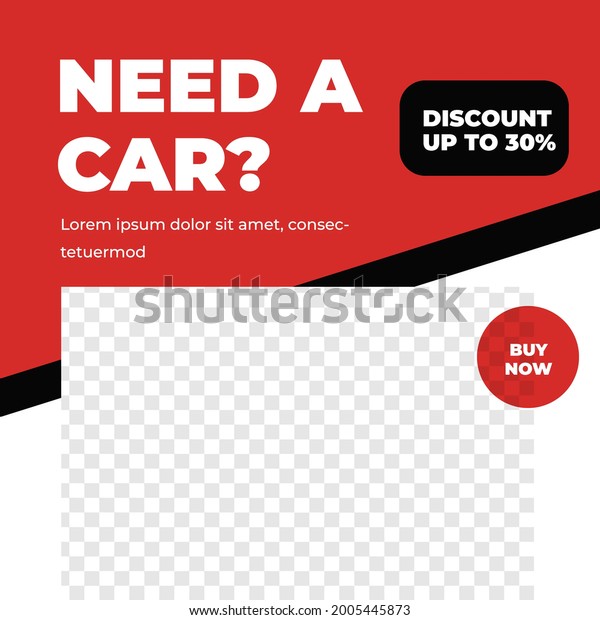 Automotive auto care car sales promotion social\
media post template red urban\
style