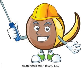 Automotive bambangan fruit with concept cartoon character