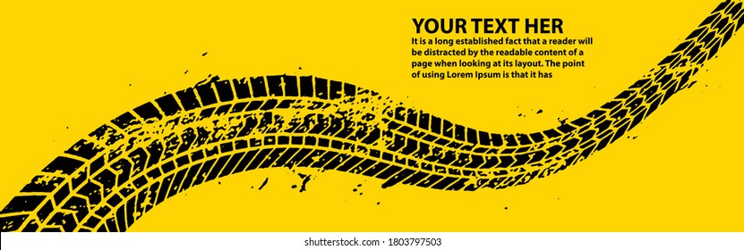 automotive banner template. Grunge tire tracks backgrounds