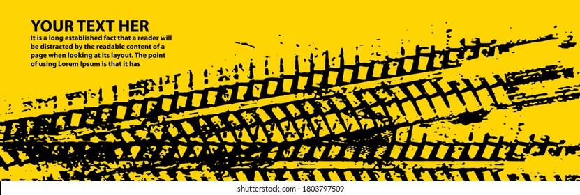 automotive banner template. Grunge tire tracks backgrounds