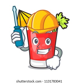 Automotive bloody mary mascot cartoon