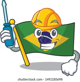 Automotive brazil flag kept in mascot drawer