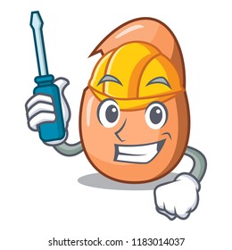 Automotive broken egg isolated on the mascot
