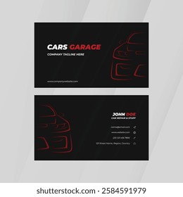 Automotive business card template. Car repair business card design.