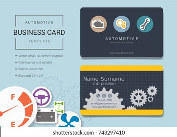 Automotive Business Name Card Design Template Stock Vector (Royalty ...