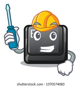 Automotive button E on a game cartoon