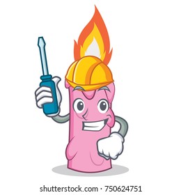 Automotive candle character cartoon style