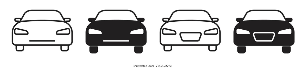 Automotive car icon set. Automobile vector pictogram.