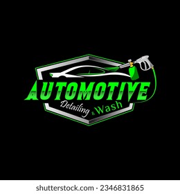 Automotive car Illustration vector graphic of auto shine wash and detailing service logo design template