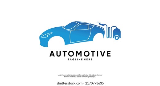 Automotive car logo design with concept sports vehicle icon silhouette vector illustration Premium Vector