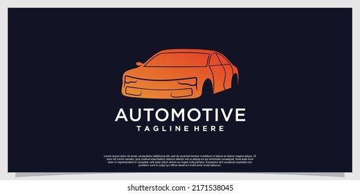 Automotive car logo design with concept Premium Vector