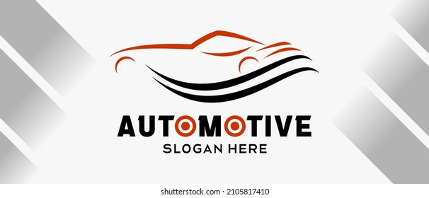 automotive car logo design with creative abstract concept. premium automotive logo illustration vector