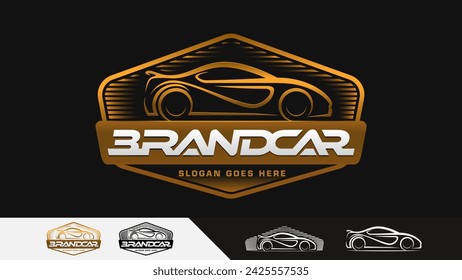 Automotive car logo design vector illustration. Badge racing car logo vector